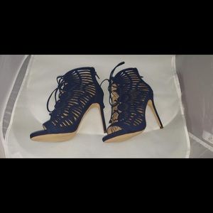 Women’s Navy blue lace up heels